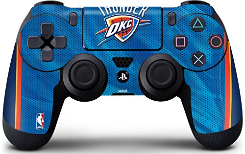 Skinit Decal Gaming Skin Compatible with PS4 Controller - Officially Licensed NBA Oklahoma City Thunder Blue Jersey Design