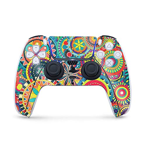 MightySkins Glossy Glitter Gaming Skin for PS5 / Playstation 5 Controller - Flower Wheels | Durable High-Gloss Glitter Finish | Easy to Apply and Change Style | Made in The USA
