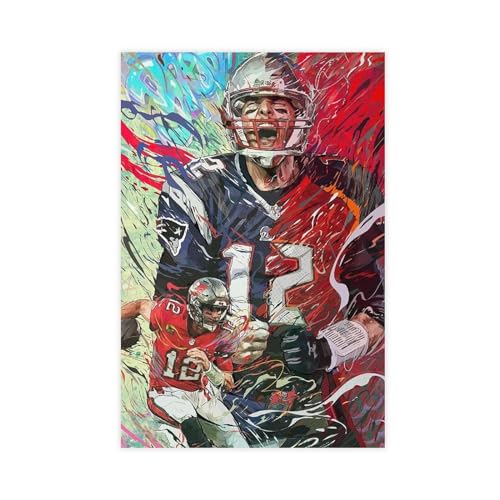 Radioisld American Football Tom Brady Canvas Poster 12x18inch Unframed