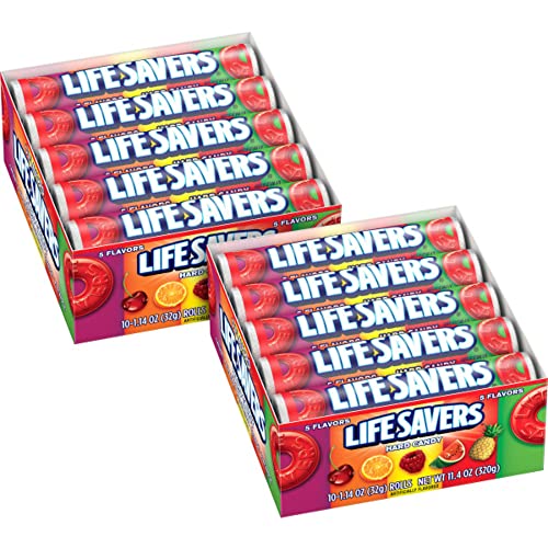 LIFE SAVERS 5 Flavors Hard Candy Rolls, 1.14 Ounce (Pack of 20)