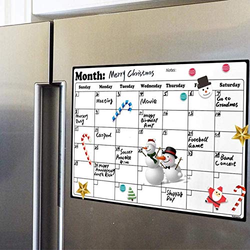 Fridge Calendar Magnetic Dry Erase Calendar Whiteboard Calendar for Kitchen Refrigerator Planners 16.9 Inches X 11.8 Inches