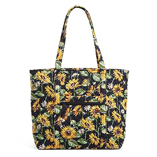 Vera Bradley Women's Cotton Tote Bag, Sunflowers - Recycled Cotton, One Size