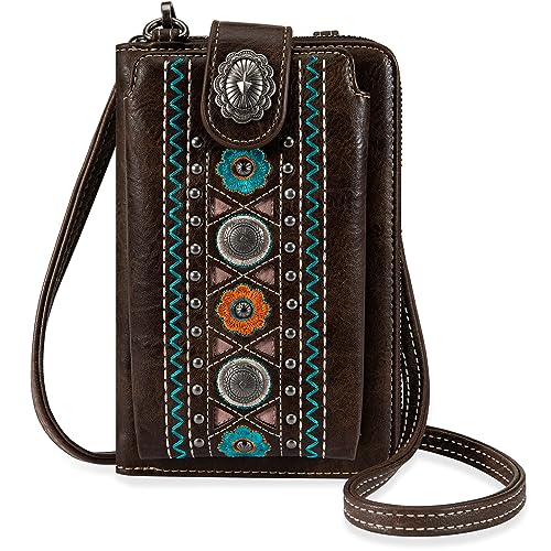 Montana West Crossbody Cell Phone Purse For Women Western Style Cellphone Wallet Bag Travel Size With Strap PHD-115CF