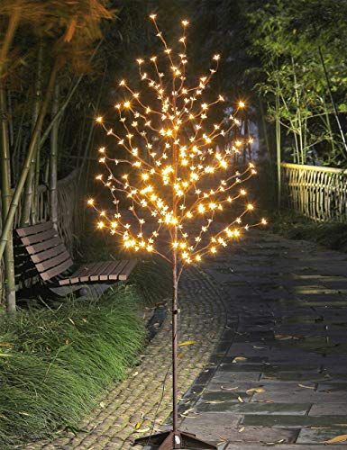 Lightshare 6.5FT 208 LED Cherry Blossom Tree, Lighted Artificial Tree for Decoration Inside and Outside, Home Patio Wedding Festival Christmas Decor
