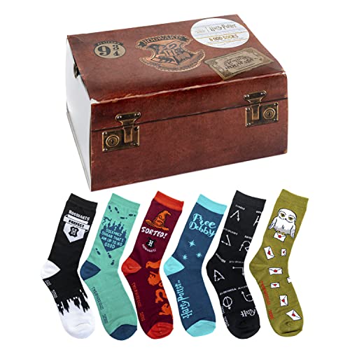 Paladone Harry Potter Odd Socks, Includes 6 Mismatched Socks, Women’s Size M-L/Men’s Size S-M