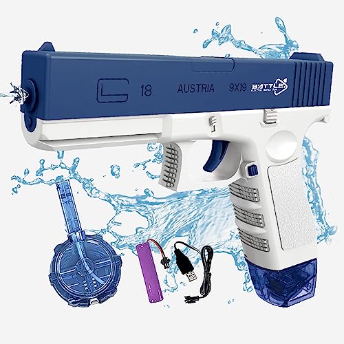Electric Water Gun Toy with Large Capacity Automatic Water Guns Toy 32 feet Super Long-Distance Shooting Waterproof,Water Guns for Kids & Adults Summer Swimming Pool Party Beach Outdoor Activity(Blue)