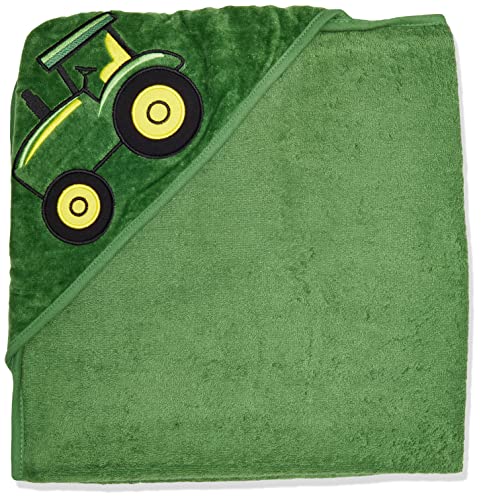 John Deere Baby Boys' Tractor Hooded Towel, Green, One Size