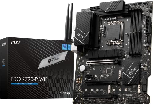 MSI PRO Z790-P WiFi ProSeries Motherboard (Supports 12th/13th/14th Gen Intel Processors, LGA 1700, DDR5, PCIe 5.0, M.2, 2.5Gbps LAN, USB 3.2 Gen2, HDMI/DP, Wi-Fi 6E, Bluetooth 5.3, ATX)