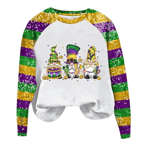 Mardi Gras Outfit For Women Mardi Gras Shirts For Women Mardi Gras Sweatshirt Mardi Gras Outfits Mardi Gras Sweatshirt For Women Mardi Gras Shirts（3-Gold，Small）