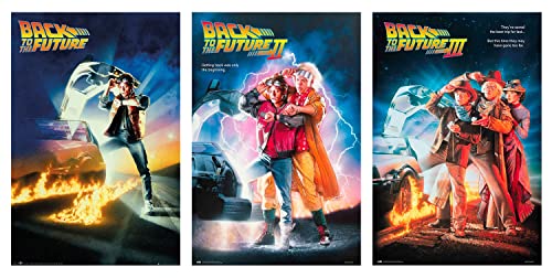 Back To The Future Parts I, II & III - Movie Poster Set (Regular Styles - Sans Credits) (Size: 24' x 36' each) (Poster & Poster Strip Set)