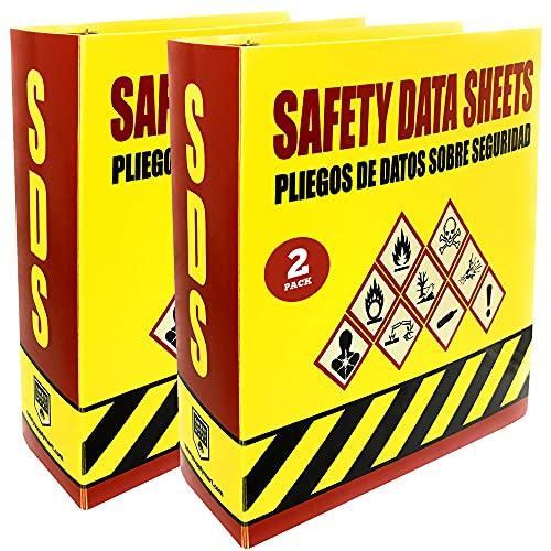 Performore SDS Binder - 3 Inch Heavy Duty 3 Ring Binder, English - Spanish Bilingual, Organize & Store up to 600 Safety Data Sheets with Ease, Pack of 2