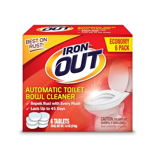 Iron OUT Automatic Toilet Bowl Cleaner, Helps Remove and Prevent Rust Stains in Toilet Bowls and Tanks, 2 Tablets, 3-Pack