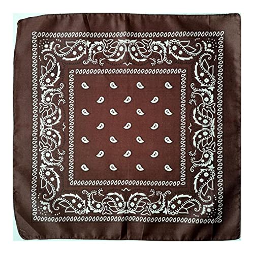 Unisex Hip Hop Black Bandana Fashion Headwear Hair Band Neck Scarf Wrist Wraps Square Scarves Print Handkerchief (Color : Bandana Coffee, Size : One Size)