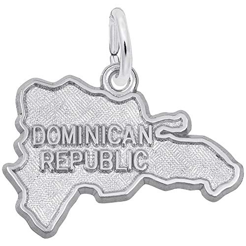 Dominican Republic Map Charm (Choose Metal) by Rembrandt| Metal| Sterling Silver