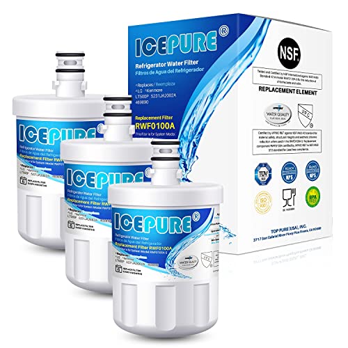 ICEPURE 5231JA2002A Refrigerator Water Filter,Replacement for LG LT500P, GEN11042FR-08, ADQ72910901, ADQ72910907, LFX25974ST, LFX25973S, Kenmore 9890, 469890, LSC27925ST, 3PACK(Package may vary)