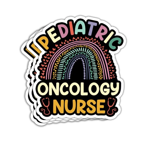 SODAVA (3Pcs) Pediatric Oncology Nurse Pediatric Oncology Nurse Stickers Oncology Nurse Stickers Oncology Nurse Month Oncology Nursing Gifts Decoration Graphic Bumper Laptop Stickers 3'x4'