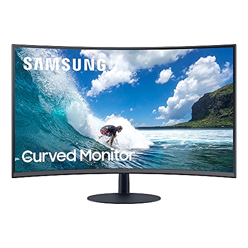 SAMSUNG T550 Series 27-Inch FHD 1080p Computer Monitor, 75Hz, Curved, Built-in Speakers, HDMI, Display Port, FreeSync (LC27T550FDNXZA)