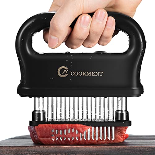 JY COOKMENT Meat Tenderizer with 48 Stainless Steel Ultra Sharp Needle Blades, Kitchen Cooking Tool Best for Tenderizing, BBQ, Marinade