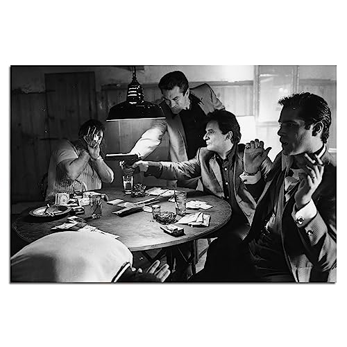 Goodfellas Poster Gangster Movie Poster Classic Scene Black And White Canvas Wall Art Print Picture for Living Room Decoration 16x24 Unframed