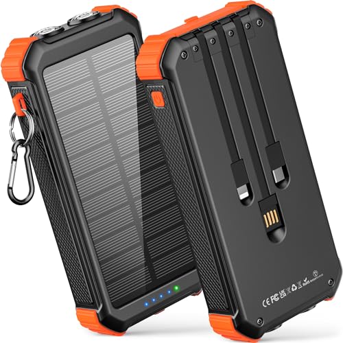 LATIMERIA Solar Charger Power Bank, 45800mAh Portable Phone Charger with USB C in/output, 5V3.1A QC 3.0 Fast Charging for Cellphone, External Battery Pack Compatible with iPhone Samsung Google etc