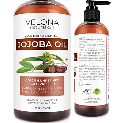 Jojoba Oil - 16 oz | 100% Pure and Natural | After Shower Body Oil | Golden, Unrefined, Cold Pressed, Hexane Free