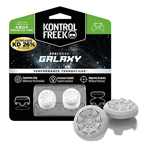 KontrolFreek FPS Freek Galaxy White for Xbox One and Xbox Series X Controller | Performance Thumbsticks | 1 High-Rise, 1 Mid-Rise | White