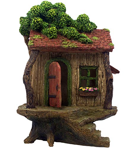 PRETMANNS Fairy Garden Houses for Outdoor - Large Fairy Tree House with a Door That Opens – 9” High - Garden Supplies for Miniature Garden Accessories