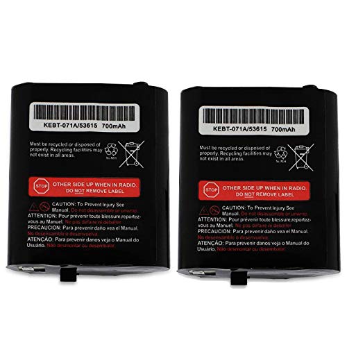 3.6V 700mAh Two-Way Radio Rechargeable Battery for Motorola 53615 m53615 KEBT-071-A KEBT-071-B KEBT-071-C KEBT-071-D Talkabout 5950 T4800 T4900 T5000 T5800 T9500R (2 Pack)
