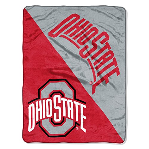 Northwest NCAA Ohio State Buckeyes Unisex-Adult Micro Raschel Throw Blanket, 46' x 60', Halftone