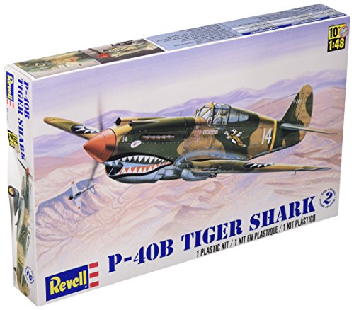 Revell 1:48 P - 40B Tiger Shark Plastic Model Kit, 12 years old and up, Camo