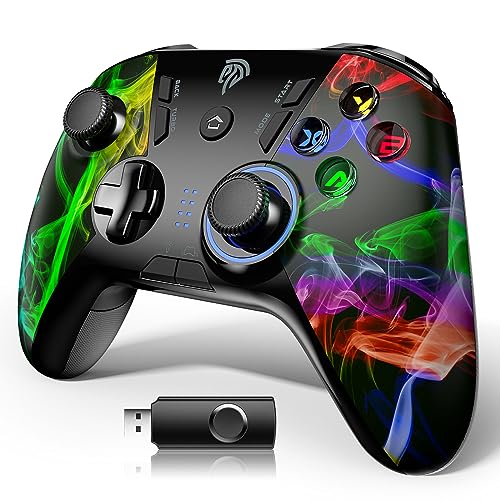 EasySMX PC Wireless Controller, Gaming Controller for Computer,Laptop,PS3,Android TV BOX, Nintendo Switch and Tesla with Turbo, Dual Vibration and 4 Programmable Keys, Battery Up to 14 Hours