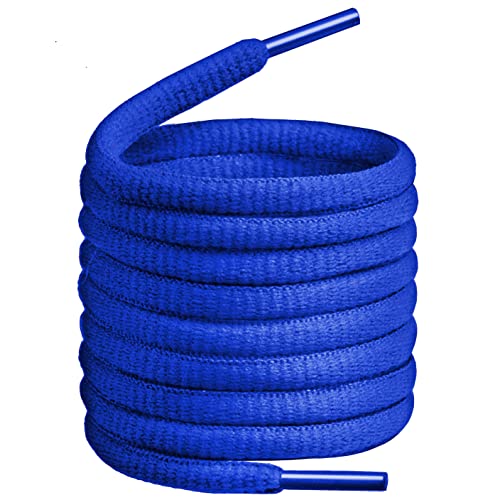 BIRCH's Oval Shoelaces 27 Colors Half Round 1/4' Shoe Laces 4 Different Lengths (45.5' (115cm) - L, Blue)