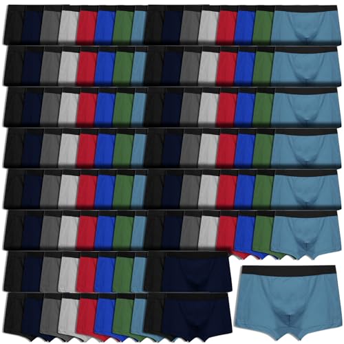 Jiuguva 144 Pack Men Cotton Briefs in Bulk for Homeless Shelter Donating, Wholesale Underwear for Men, Breathable Underwear in 5 Assorted Size Stretch Boxer Briefs