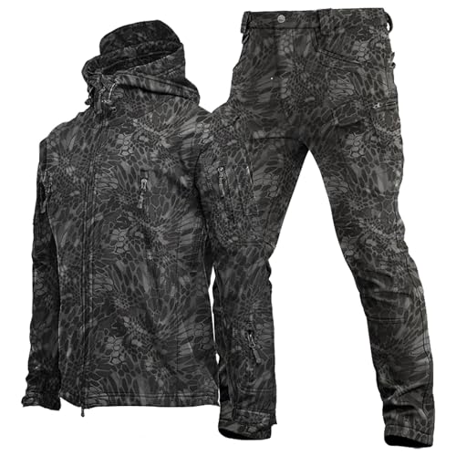 Men's Tactical Military Durable Flex Ripstop Sets Windproof Waterproof Track Suits Paintball Hunting Camouflage Camo Combat Jacket and Pants