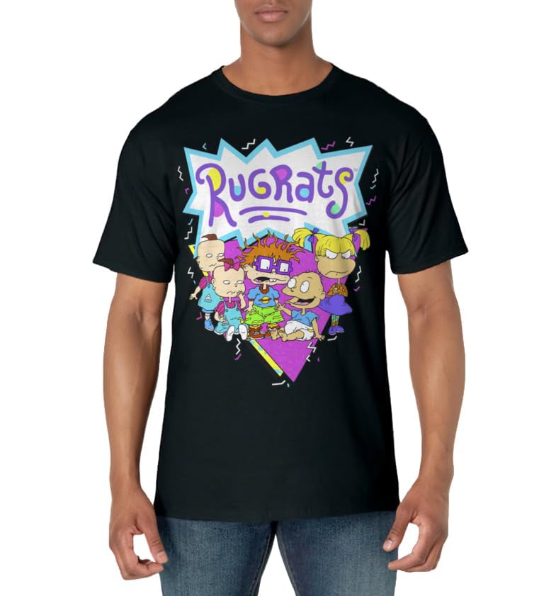 Rugrats Group Shot Retro Geometric Logo T-Shirt