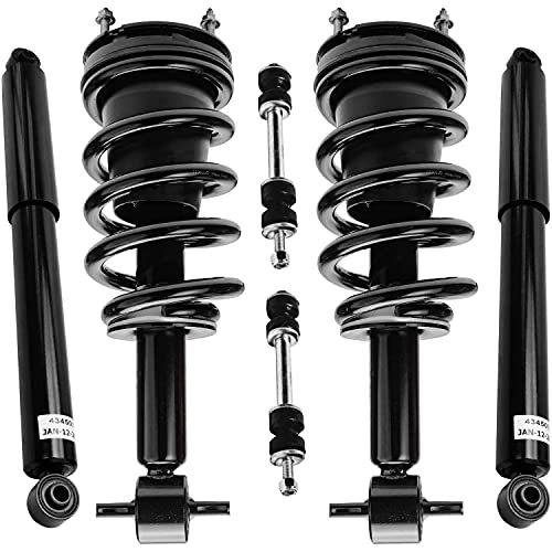 Detroit Axle - 6pc Suspension Kit for 2007-2013 Chevy GMC Silverado Sierra 1500 [w/o Electronic Suspension] Front Struts Sway Bars Rear Shock Absorbers Replacement 2008 2009 2010 2011 2012