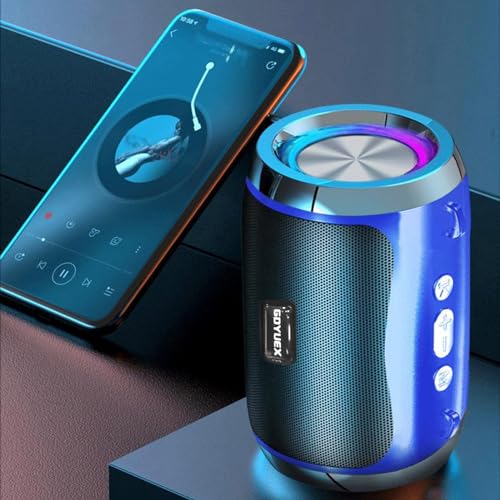 Sentmoon Portable Bluetooth Speaker, Wireless Intelligent Voice Bluetooth Audio, Bluetooth 5.0 Subwoofer Speaker-HiFi Stereo Supports FM Radio, Card and U-Disk Playbac, for Home Party Travel, Blue