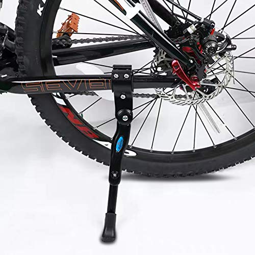Bike Kickstand Adults- Adjustable Rear Side Aluminum Alloy Bicycle Stand Kickstand Fit for 22' 24' 26' 28' Bike Kick Stand for Mountain Bike Road Bicycles Kickstand (black)