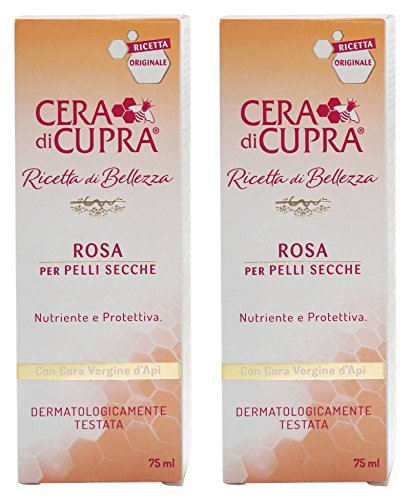 Cera di Cupra 'Rosa per Pelli Secche' Cream for Dry Skin, Anti-age Formula - 2.5 Fluid Ounces (75ml) Tubes (Pack of 2) [ Italian Import ]
