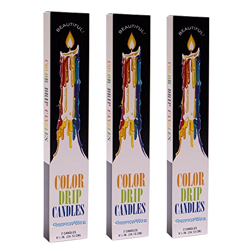 Color Drip Candles, 3-Pack (6 candles total), Unscented