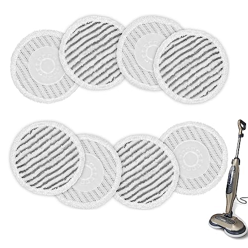 AIR U+ 8 Pack Replacement Steam Mop Pads for Shark S7000AMZ S7001 S7201 S7020 Steam Mop, Steam & Scrub All-in-One Scrubbing and Sanitizing, Dirt Grip Scrub Washable Pads