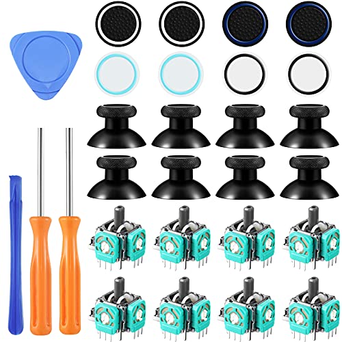 Skylety 28 Analog Joysticks Thumbstick Silicone Cap Repair Kit Compatible with Xbox One, T6 T8 Torx Screwdriver 3D Analog Joysticks Thumbstick Caps Cap Cover