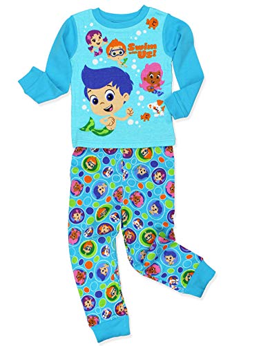 Nickelodeon Bubble Guppies Toddler Boy's Girl's 2 Piece Long Sleeve Cotton Pajamas Set (3T, Blue)