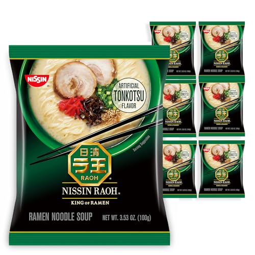 Nissin RAOH Ramen Noodle Soup, Tonkotsu, 3.53 Ounce (Pack of 6)