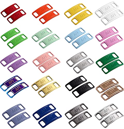 20 Colors in One | 40PCS Sneaker Shoe Lace Charms for Nike Air Force 1 (AF1) | Personalize with Vibrant and Colorful Lace Charms for Nike Air Force 1 by And One(20 Colors)