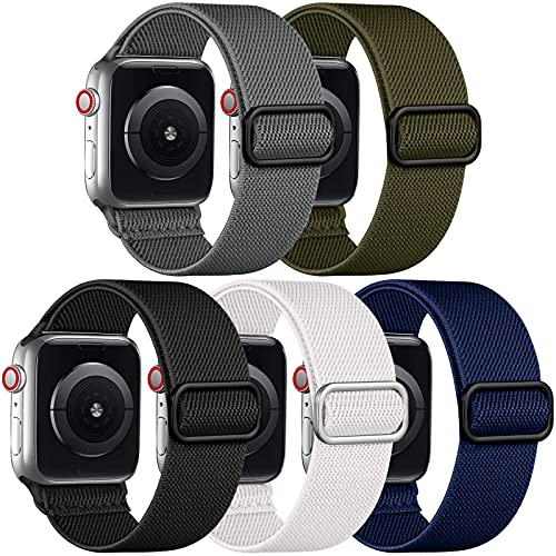 Adorve Compatible with Apple Watch Band 45mm 44mm 49mm 42mm 41mm 40mm 38mm for Men Women, Stretchy Solo Loop Nylon Elastic Braided Sport Bands for iWatch Series 9, Ultra 2, SE Series 8 7 6 5 4 3 2 1