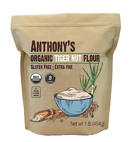 Anthony's Organic Tiger Nut Flour, 1 lb, Gluten Free, Non GMO, Paleo Friendly
