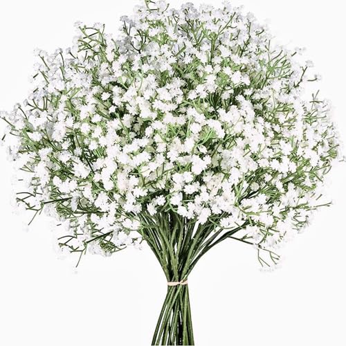 LYLYFAN Babys Breath Artificial Flowers,12 Pcs Gypsophila Real Touch Flowers for Wedding Party Home Garden Decoration