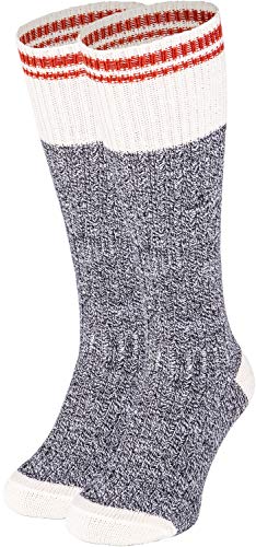 CheshKit Women's Cozy Cabin Warm Wool Vintagel Soft Slipper Mid Calf Socks (2 Pairs Pack, Grey)