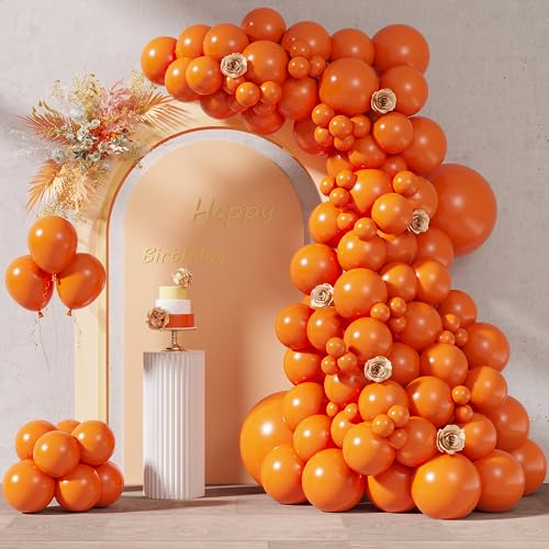 RUBFAC 87pcs Orange Balloons Different Sizes 18 12 10 5 Inches for Garland Arch, Premium Orange Latex Balloons for Birthday Wedding Baby Shower Bridal Shower Party Decorations